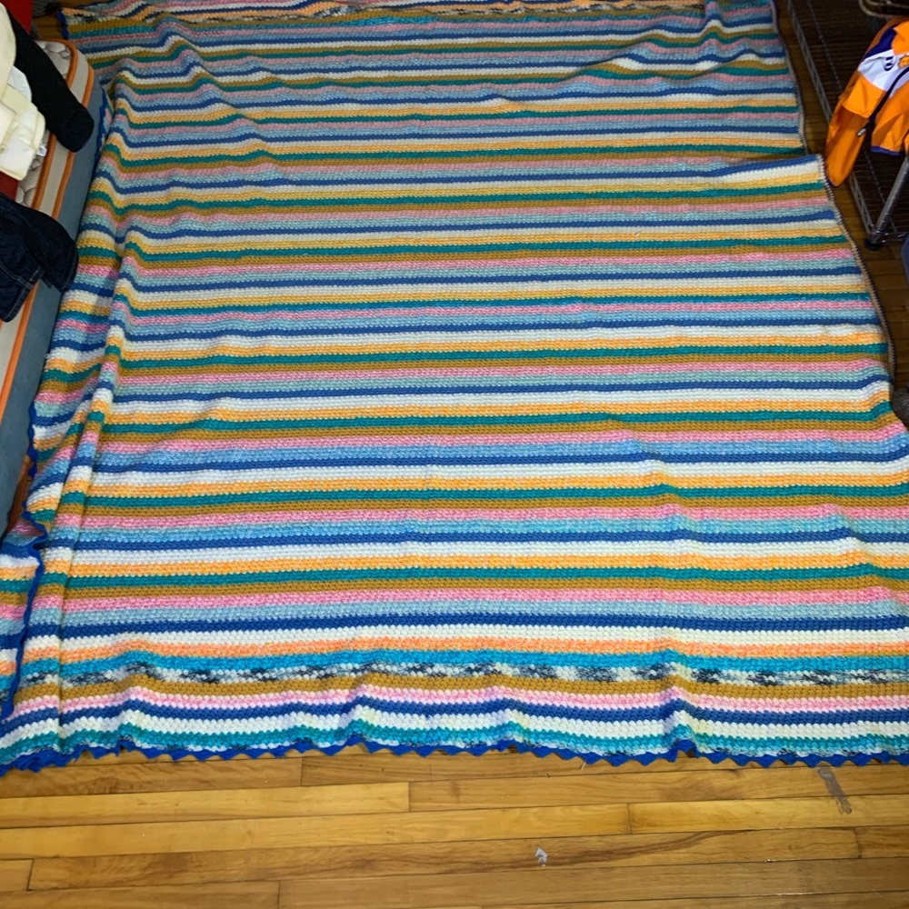 Vintage hand made crochet king size bed cover